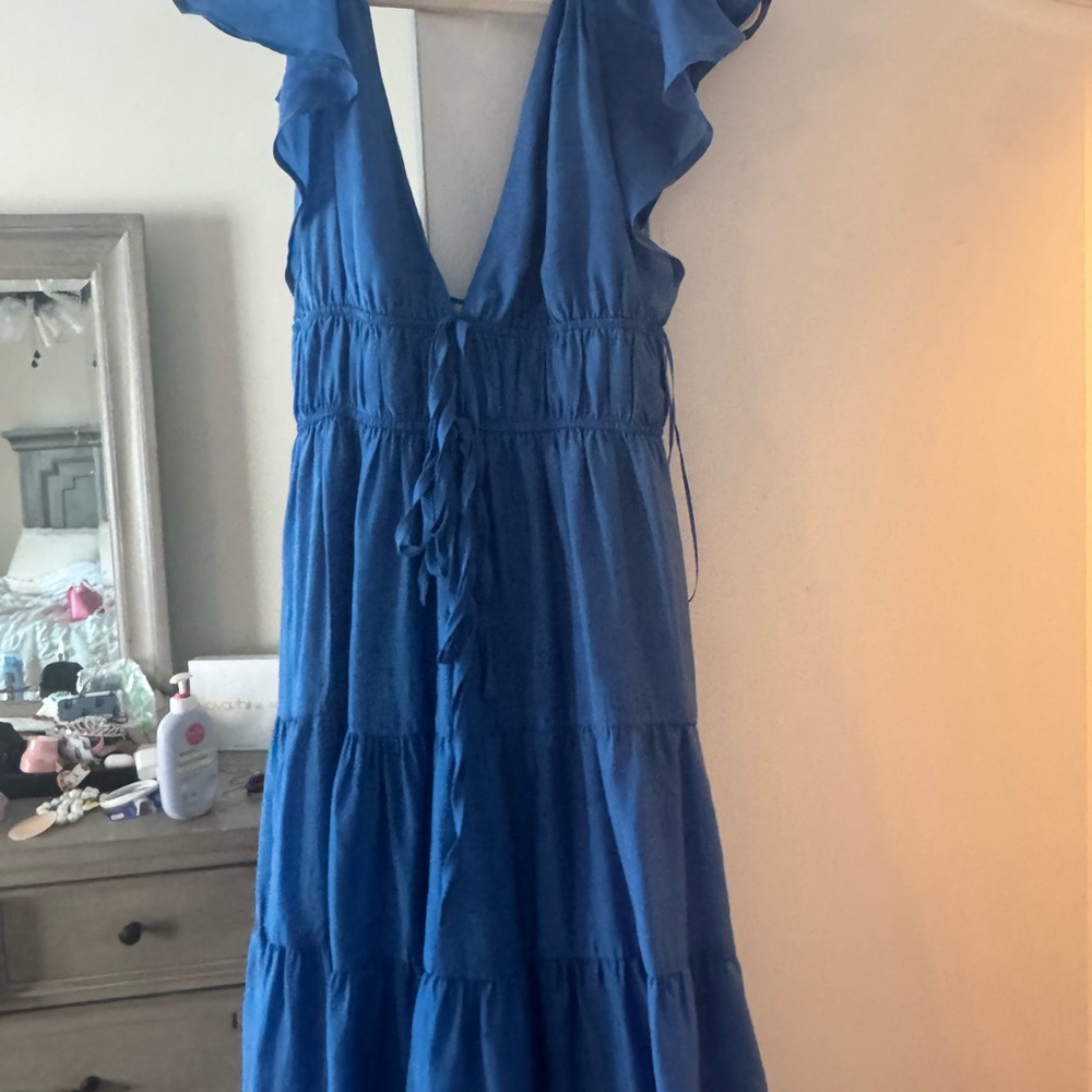 Blue maxi Dress with ruffles